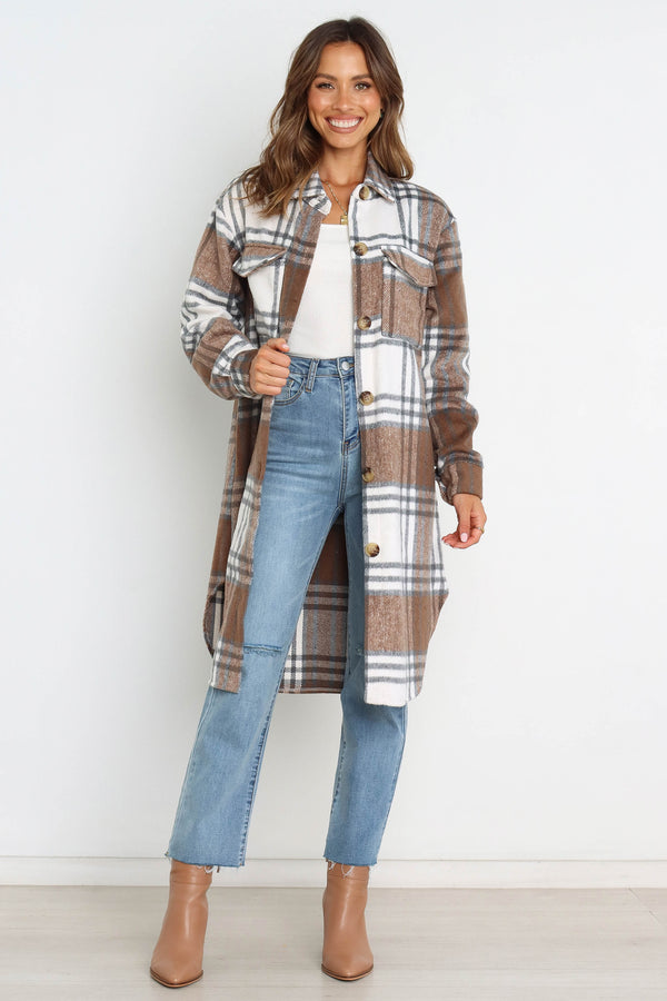 Petal and Pup USA OUTERWEAR Dion Shacket - Brown Check