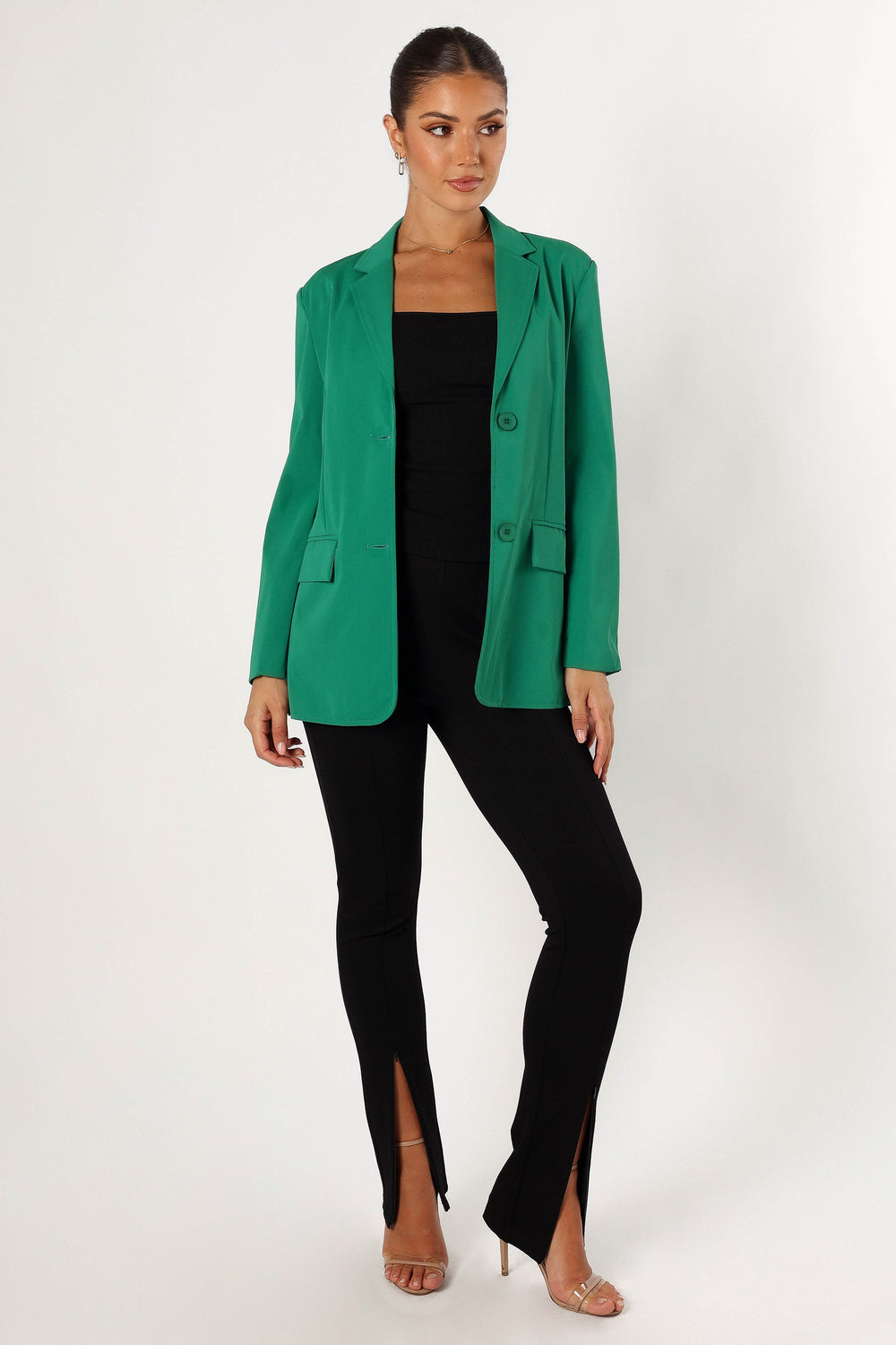 Petal and Pup USA OUTERWEAR Eileen Fitted Blazer - Green