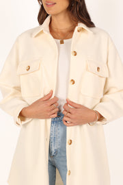 Petal and Pup USA Outerwear Elodie Double Pocket Shacket - Cream