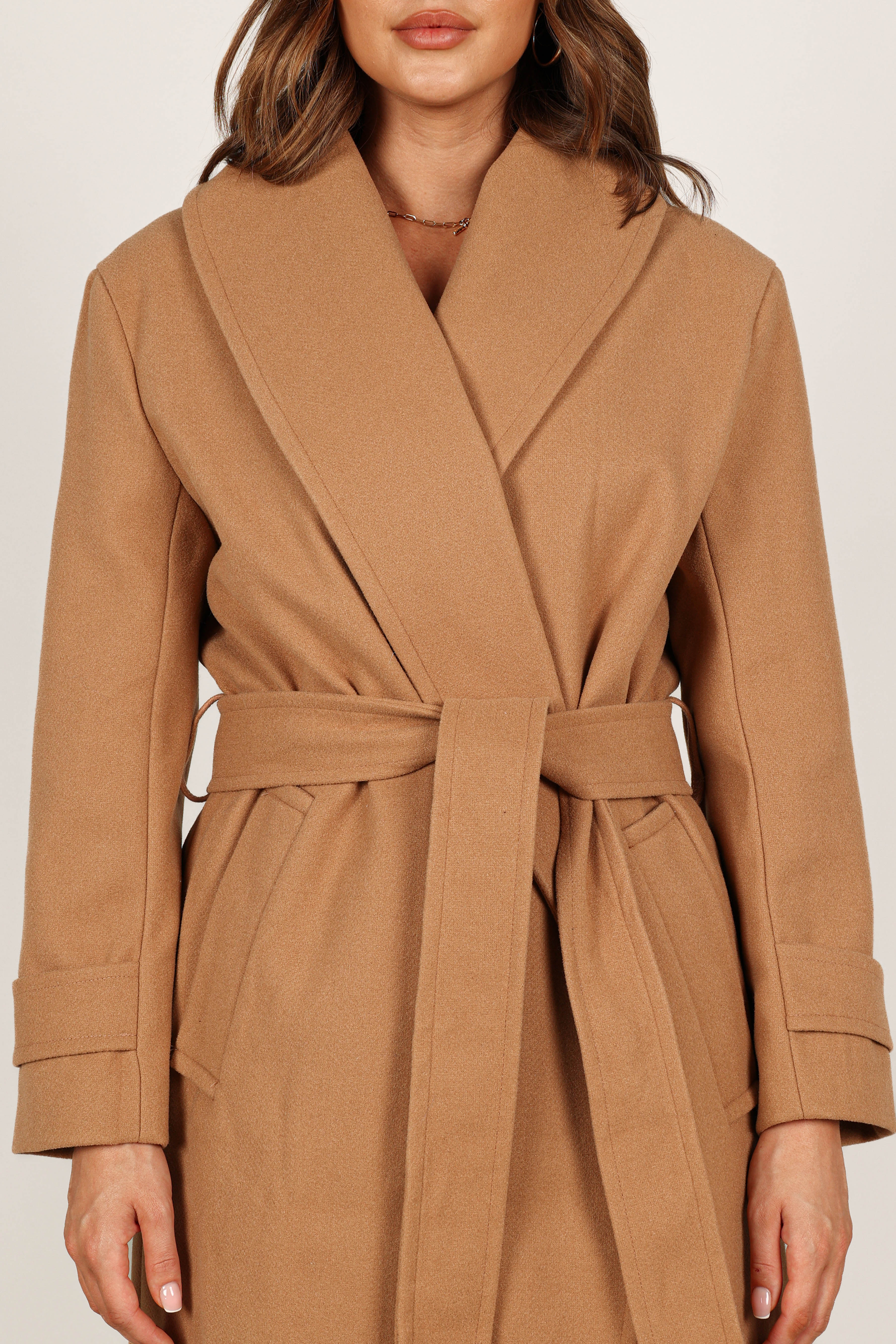 Camel tie coat online