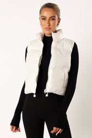Petal and Pup USA OUTERWEAR Emory Puffer Vest - White