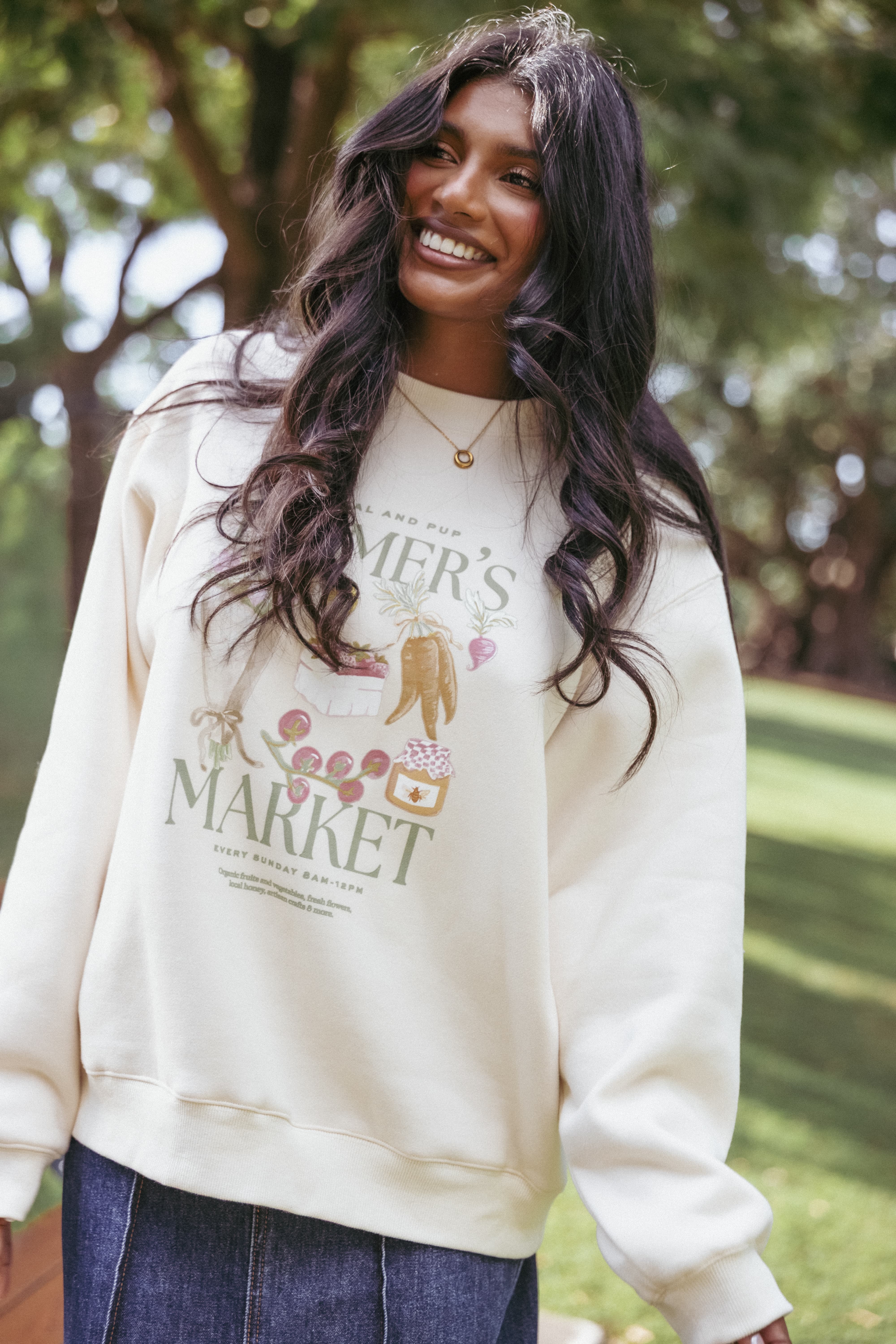 Farmers Market Sweatshirt - Cream | Petal & Pup USA