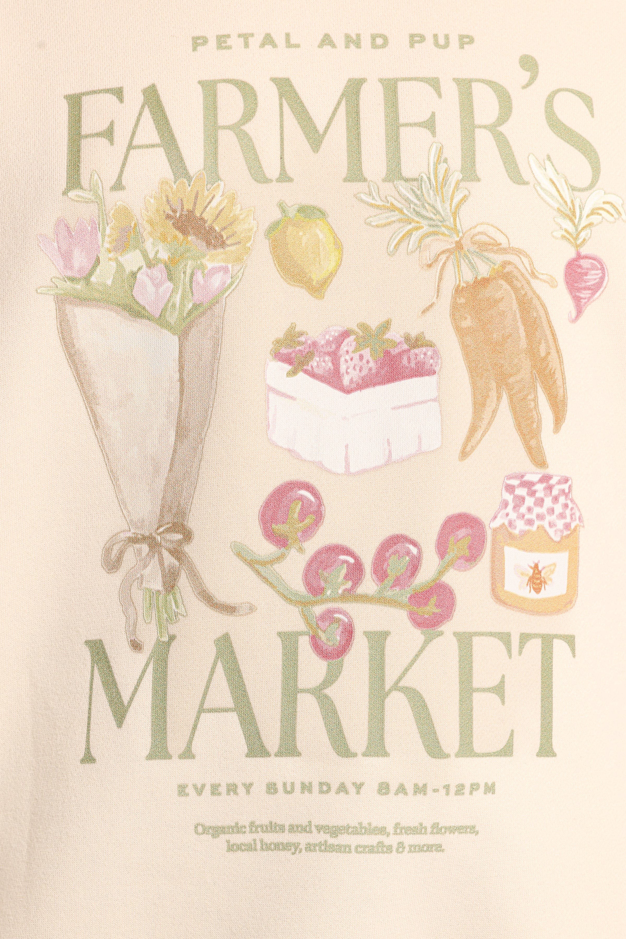 Petal and Pup USA OUTERWEAR Farmers Market Sweatshirt - Cream