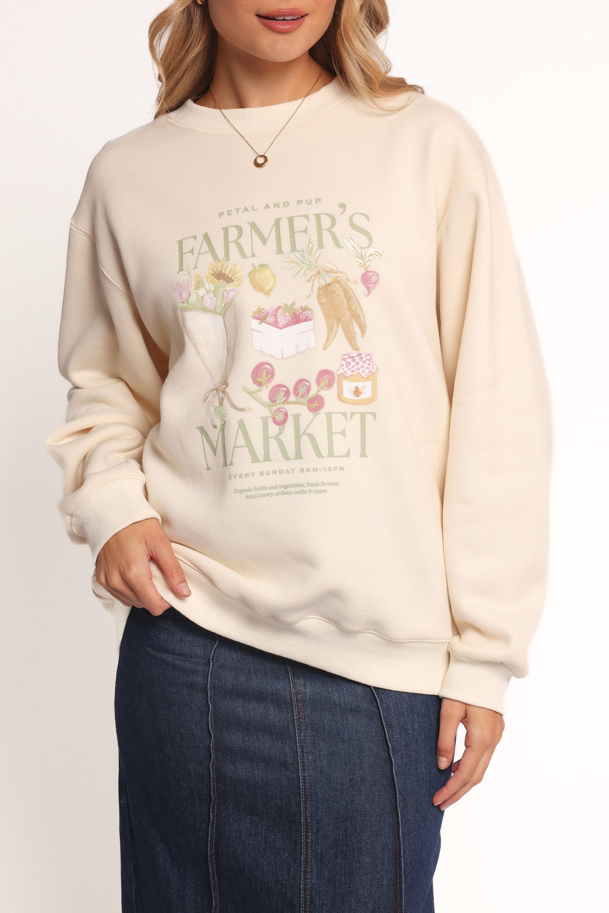 Farmers Market Sweatshirt - Cream | Petal & Pup USA