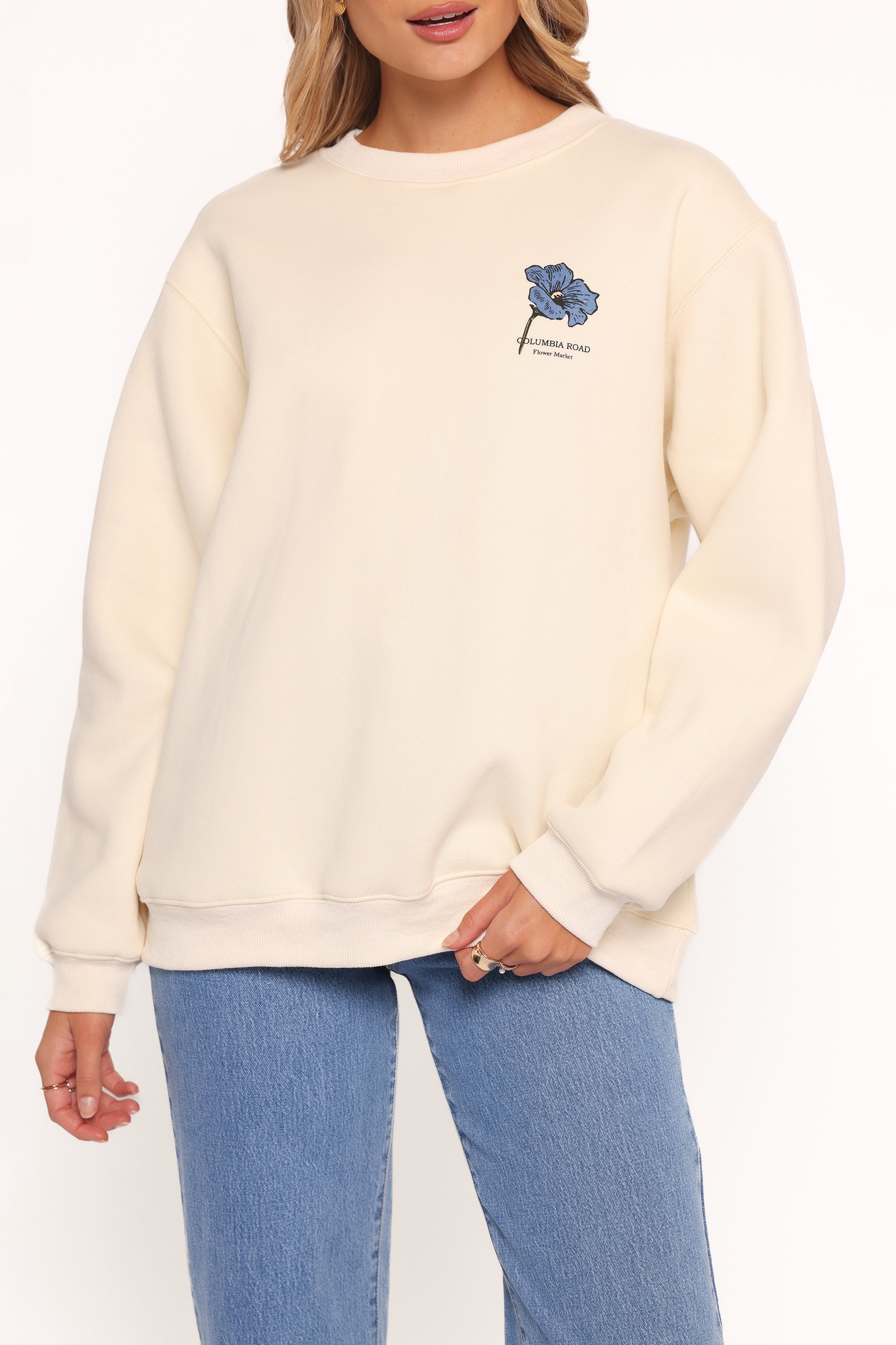 Petal and Pup USA OUTERWEAR Flower Market Sweatshirt - Cream