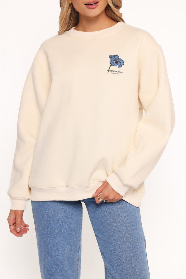 Petal and Pup USA OUTERWEAR Flower Market Sweatshirt - Cream