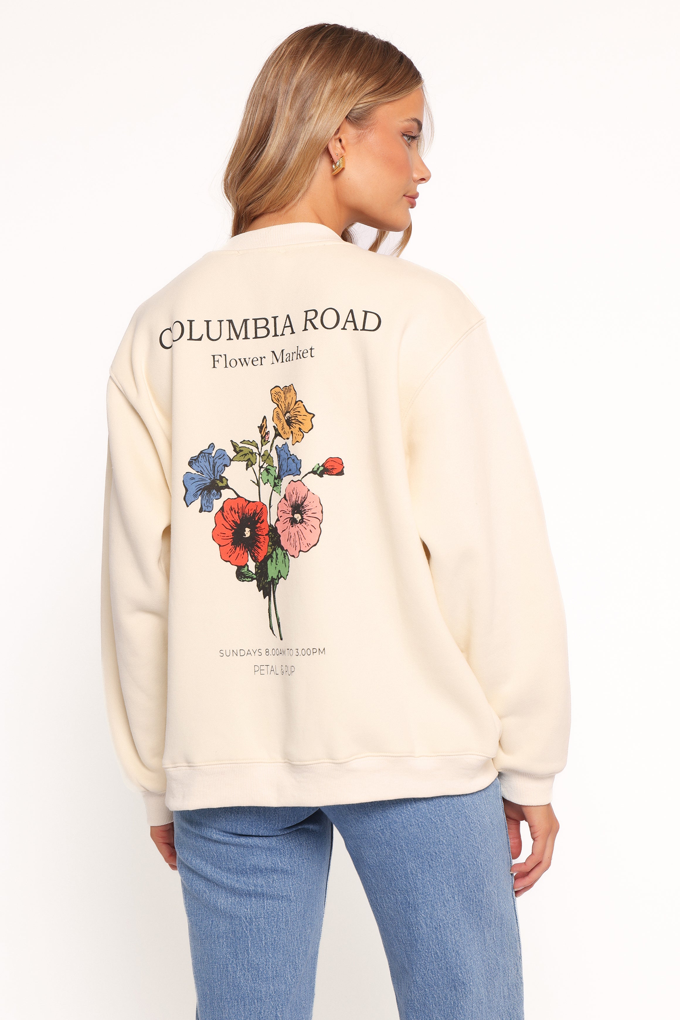 Petal and Pup USA OUTERWEAR Flower Market Sweatshirt - Cream