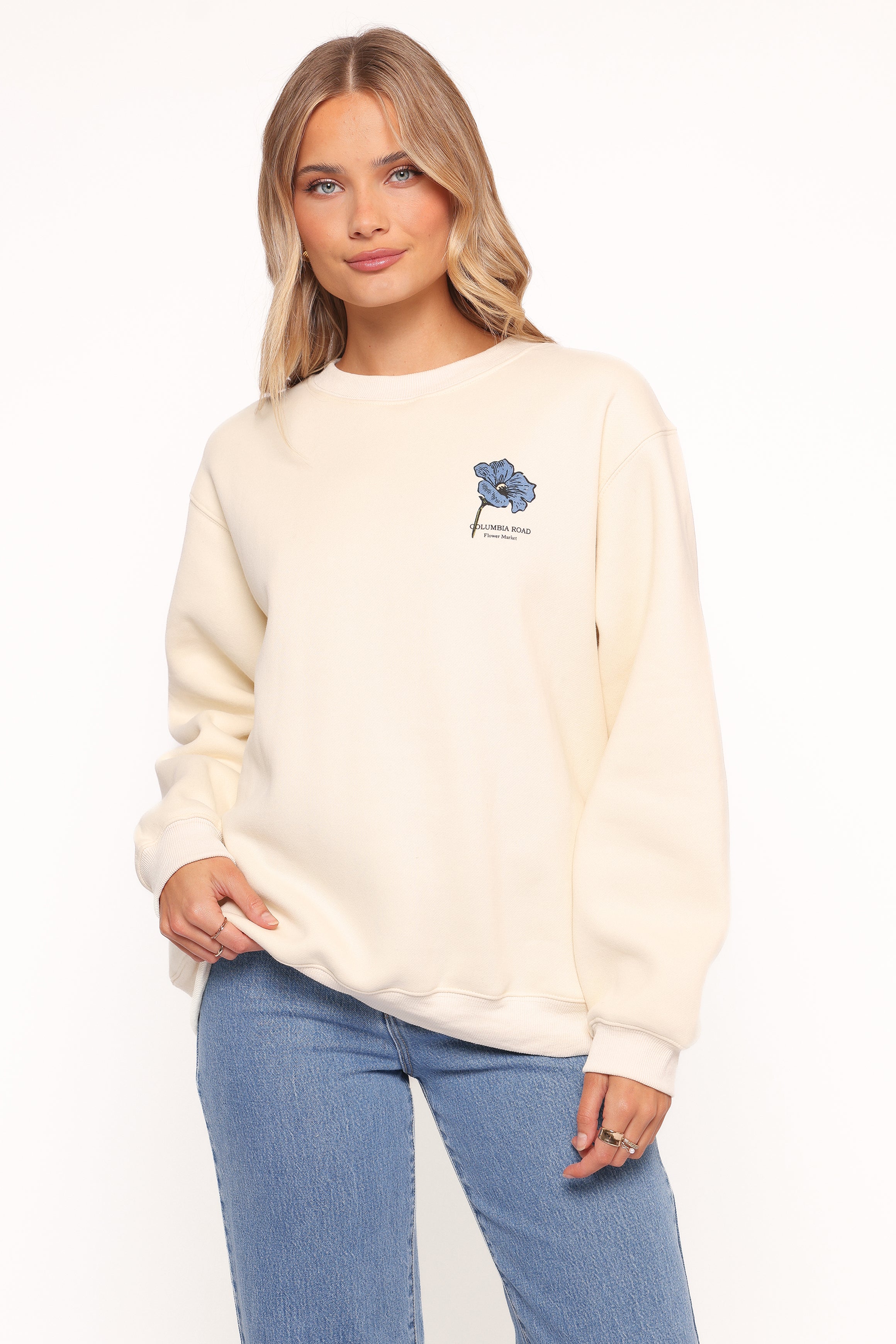 Petal and Pup USA OUTERWEAR Flower Market Sweatshirt - Cream