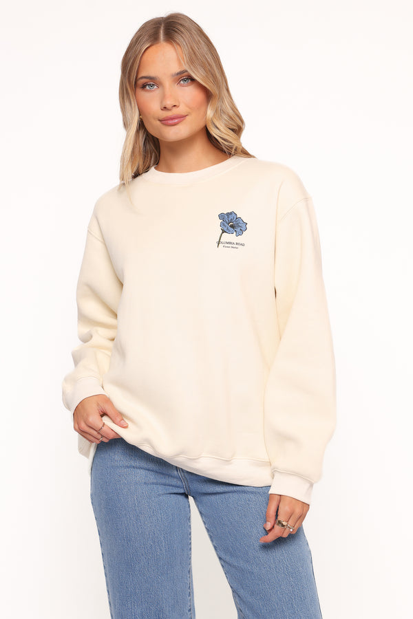 Petal and Pup USA OUTERWEAR Flower Market Sweatshirt - Cream