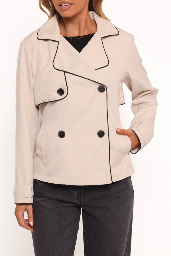 Petal and Pup USA OUTERWEAR Franklin Cropped Trench - Ecru