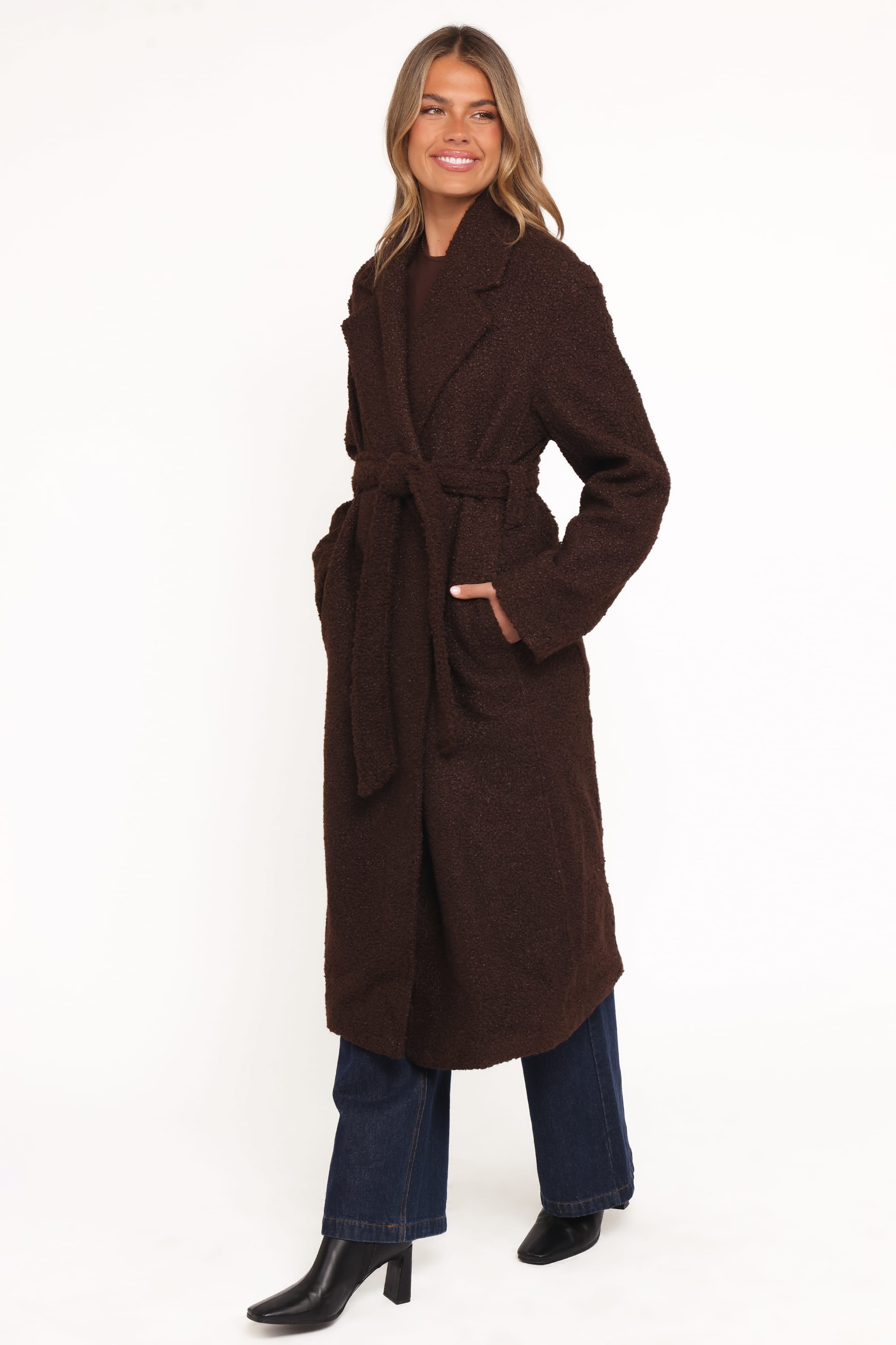 Goodie Shearling Coat - Chocolate | Petal & Pup USA