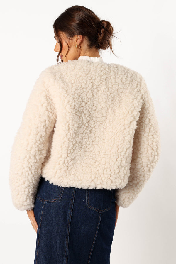 Petal and Pup USA OUTERWEAR Haisley Faux Fur Jacket - Cream