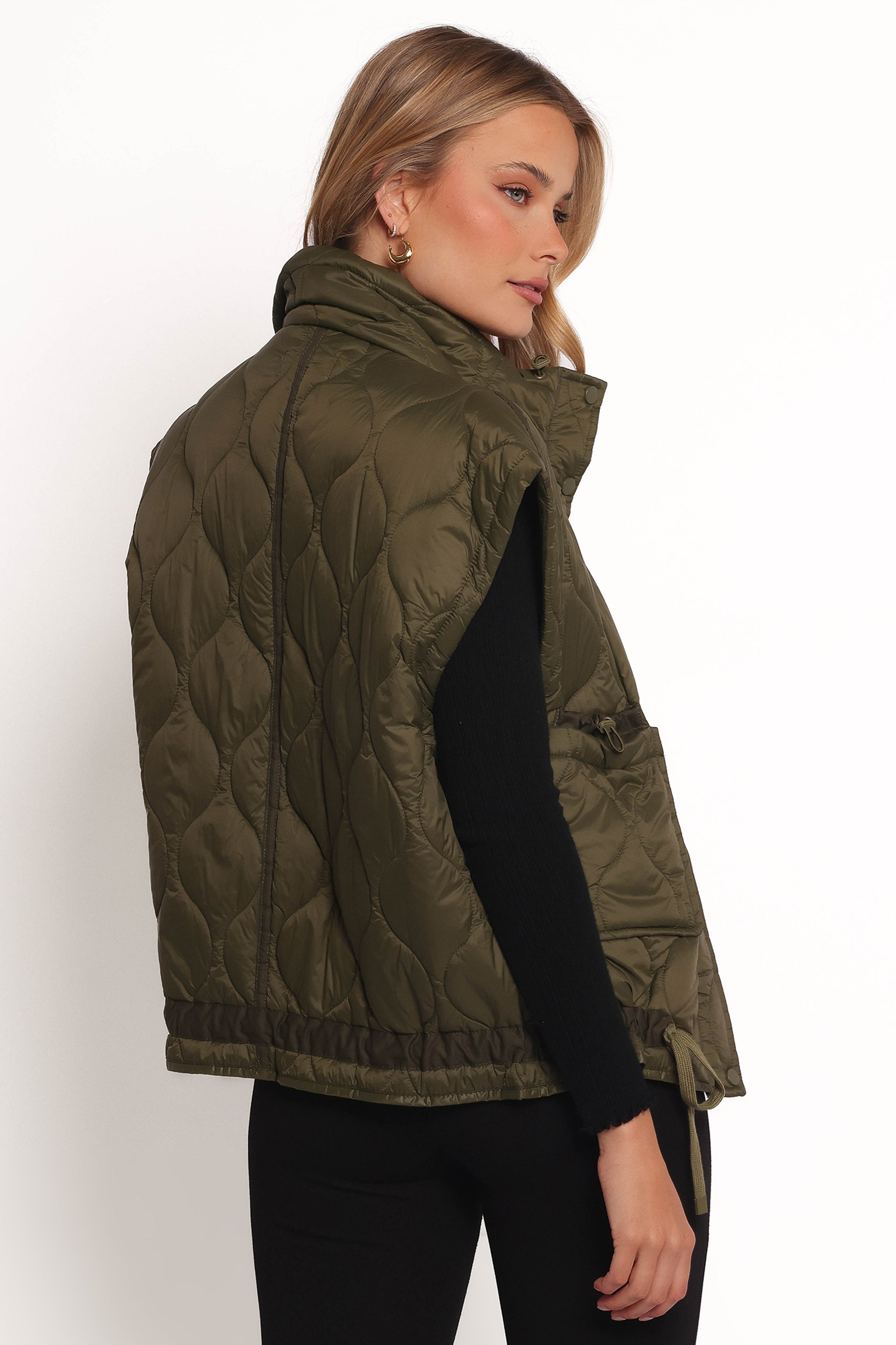 Petal and Pup USA OUTERWEAR Haven Zip Front Puff Vest - Olive (Hold for Rack)