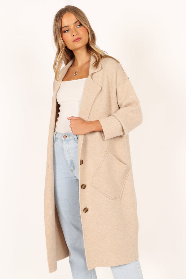 Petal and Pup USA OUTERWEAR Ivy Button Front Coatigan - Oatmeal