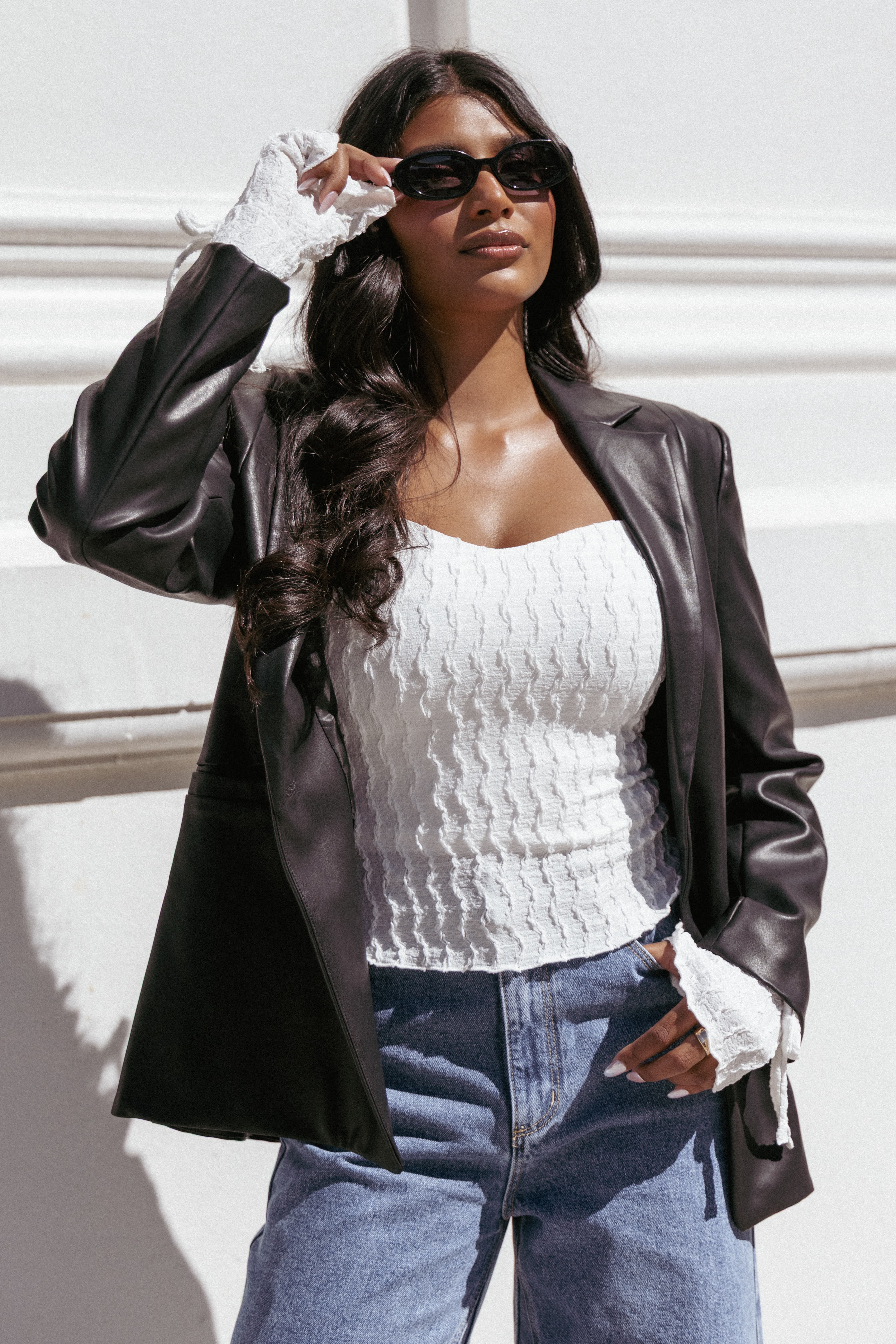 Jamie Faux Leather Blazer - Black | Petal & Pup USA