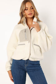 Petal and Pup USA OUTERWEAR Josephine Zip Front Jacket - Ivory
