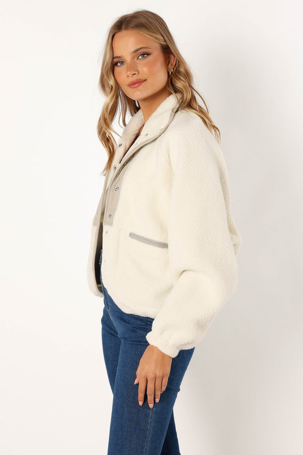 Petal and Pup USA OUTERWEAR Josephine Zip Front Jacket - Ivory