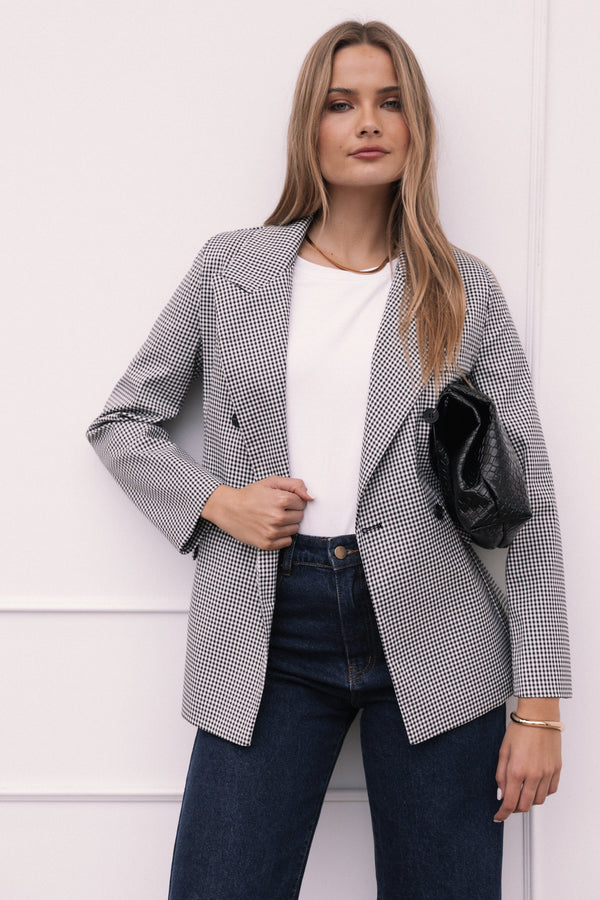 Petal and Pup USA OUTERWEAR Juliette Blazer - Black/White