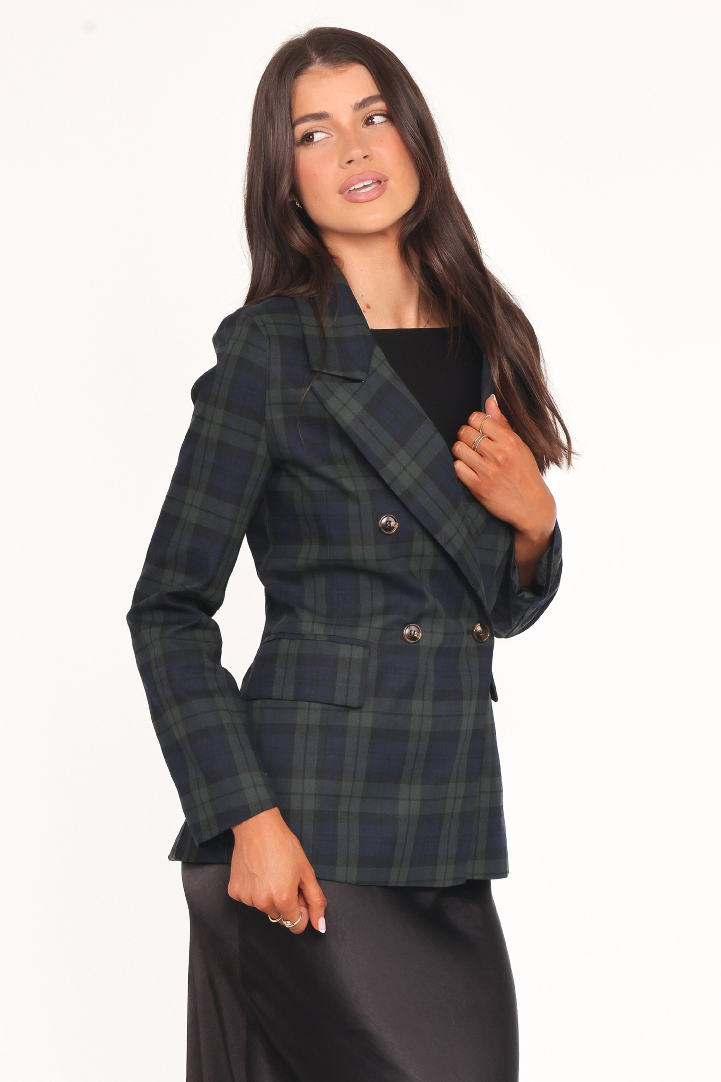 Petal and Pup USA OUTERWEAR Juliette Blazer - Green Plaid