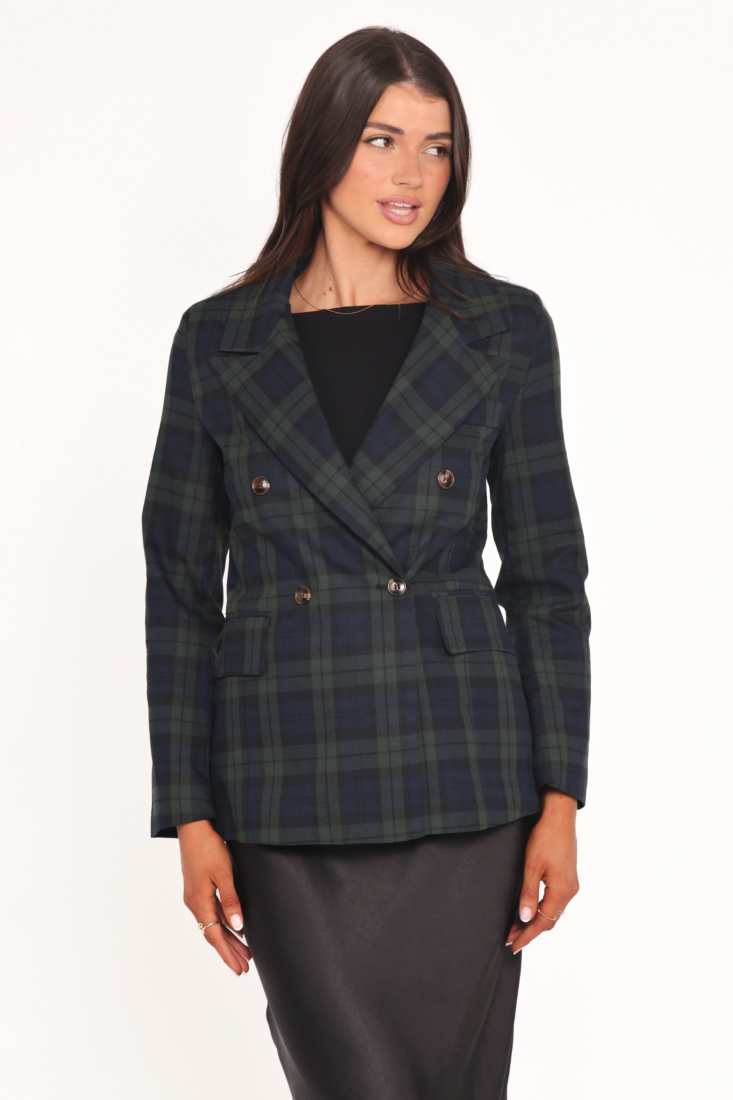 Petal and Pup USA OUTERWEAR Juliette Blazer - Green Plaid