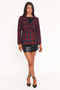 Petal and Pup USA OUTERWEAR Juliette Blazer - Red Plaid