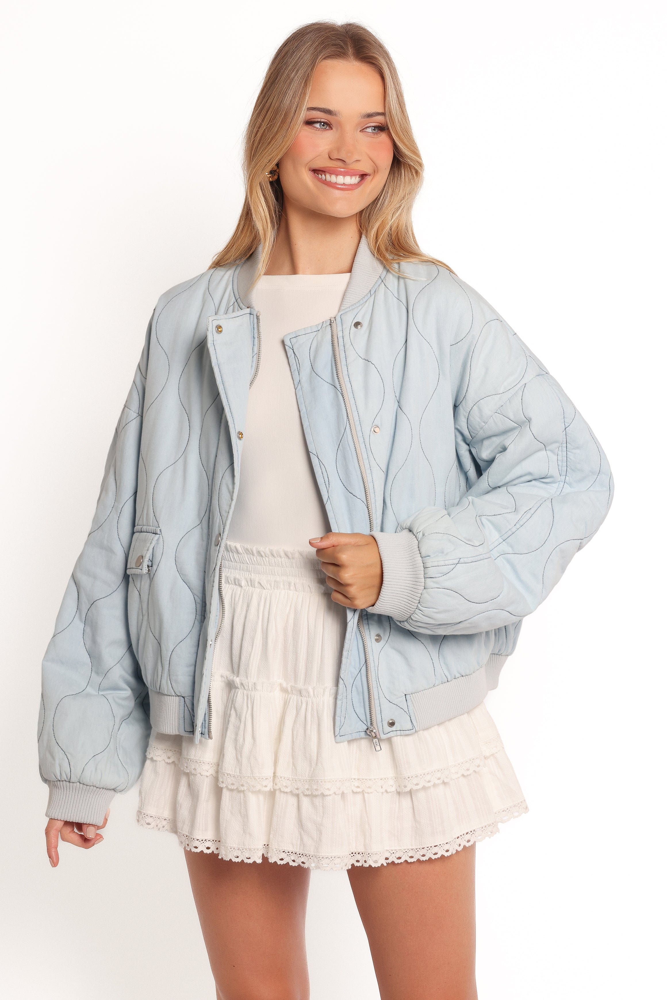 Petal and Pup USA OUTERWEAR Keah Quilted Jacket - Blue (Hold for Rack)
