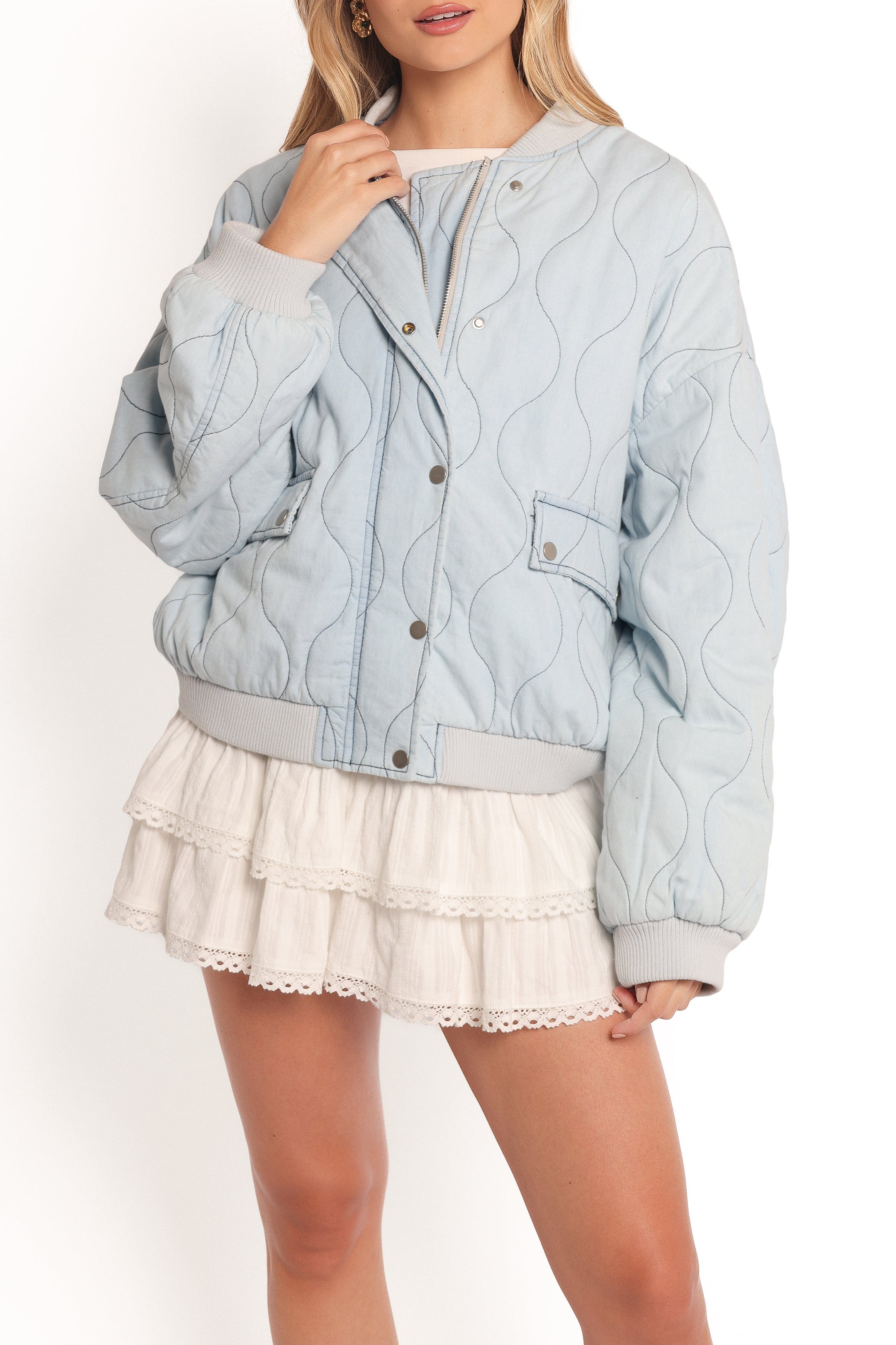 Petal and Pup USA OUTERWEAR Keah Quilted Jacket - Blue (Hold for Rack)