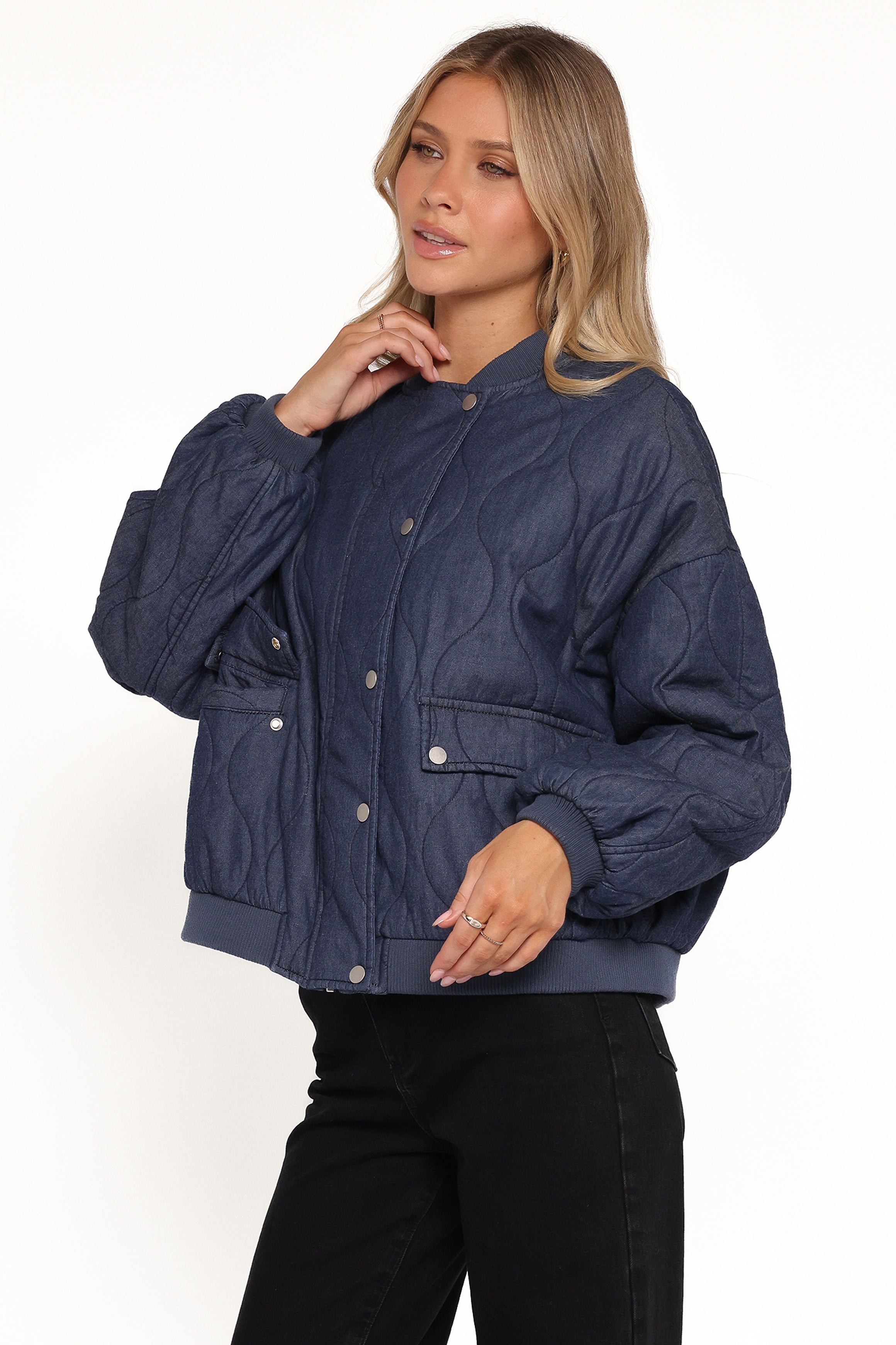 Petal and Pup USA OUTERWEAR Keah Quilted Jacket - Navy
