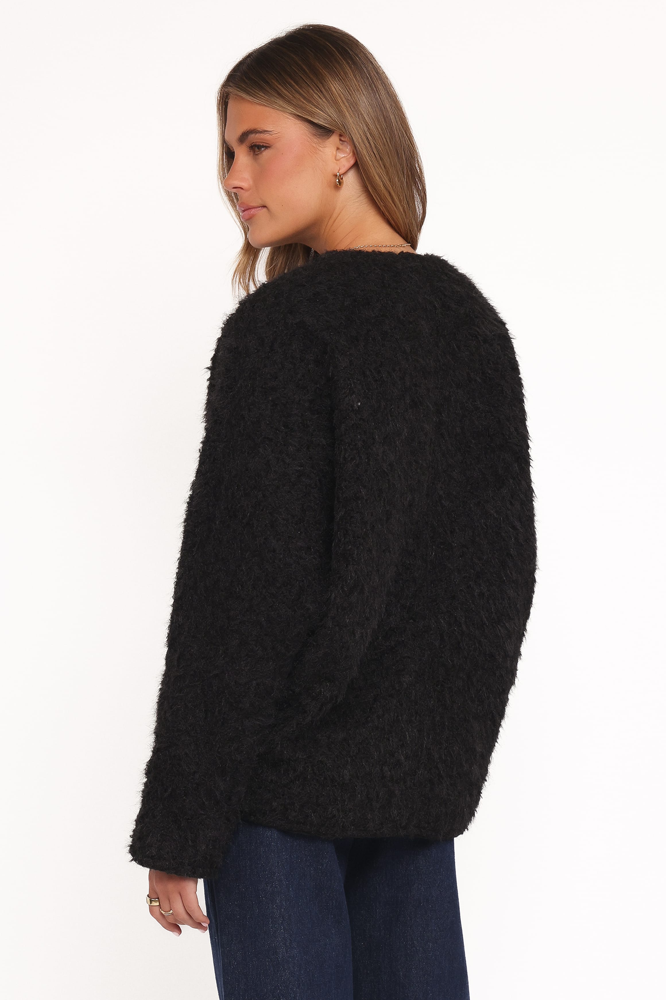 Petal and Pup USA OUTERWEAR Kimmy Bow Oversized Cardigan - Black