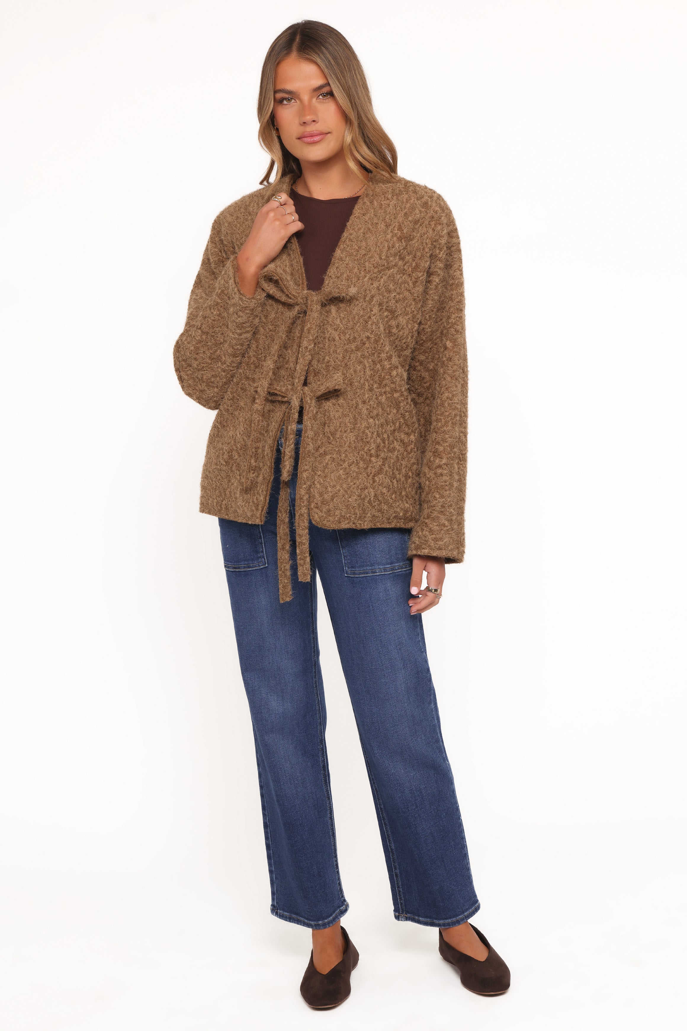 Petal and Pup USA OUTERWEAR Kimmy Bow Oversized Cardigan - Moss