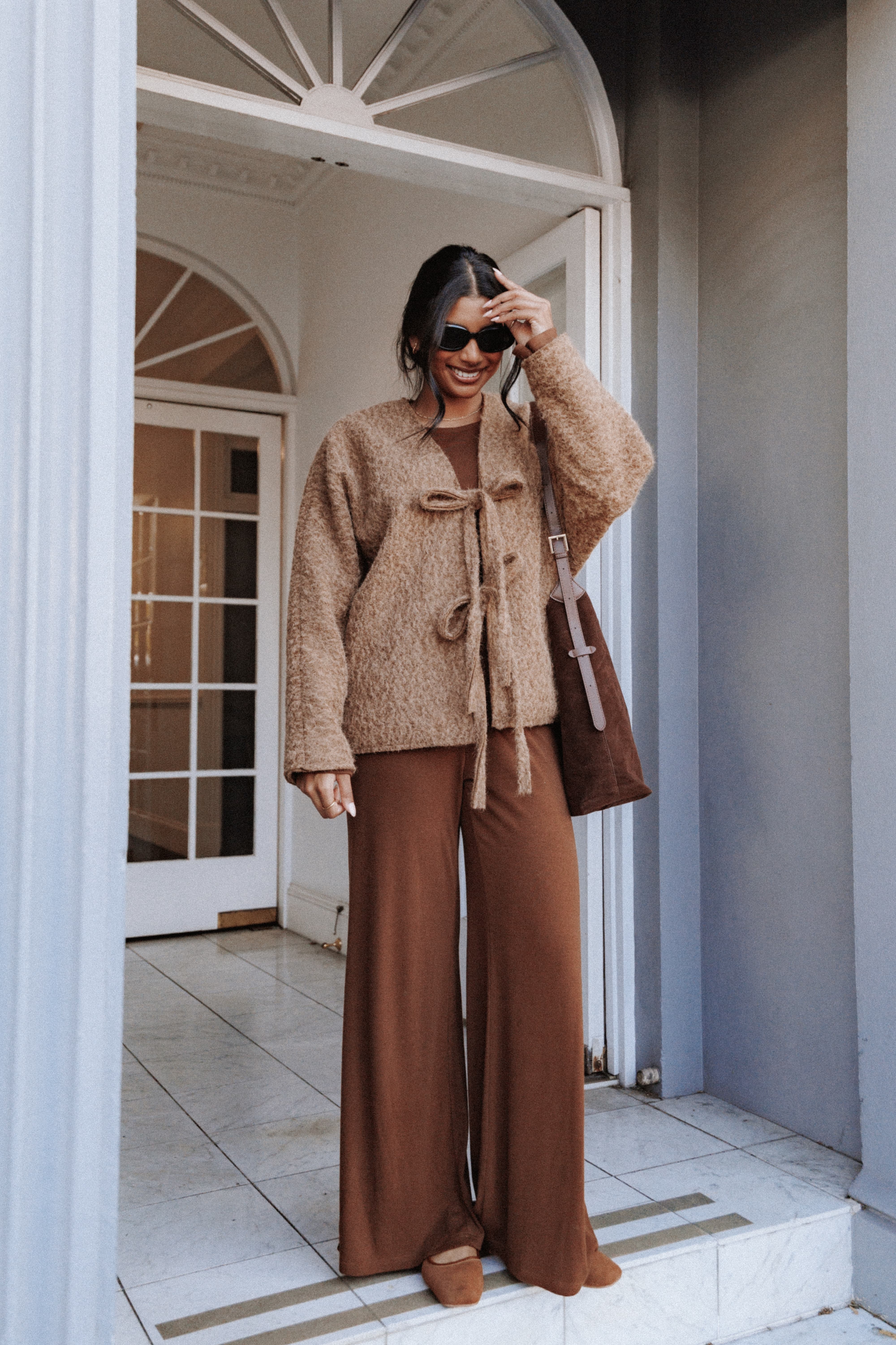 Kimmy Bow Oversized Cardigan - Moss | Petal & Pup USA