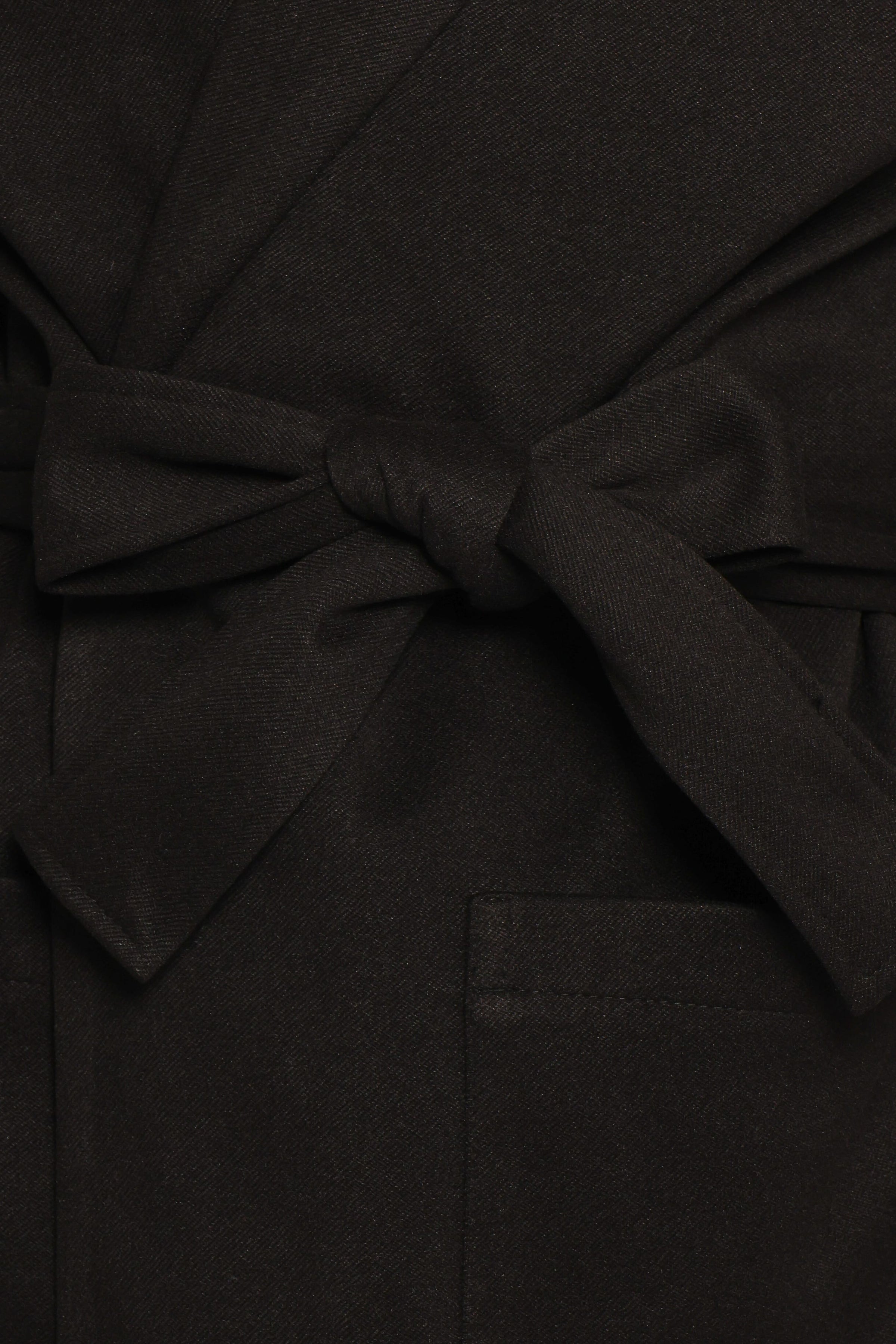 Petal and Pup USA OUTERWEAR Kloss Tie Front Long Coat - Black