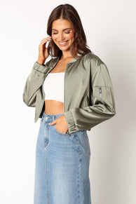 Petal and Pup USA OUTERWEAR Kyra Bomber Jacket - Sage