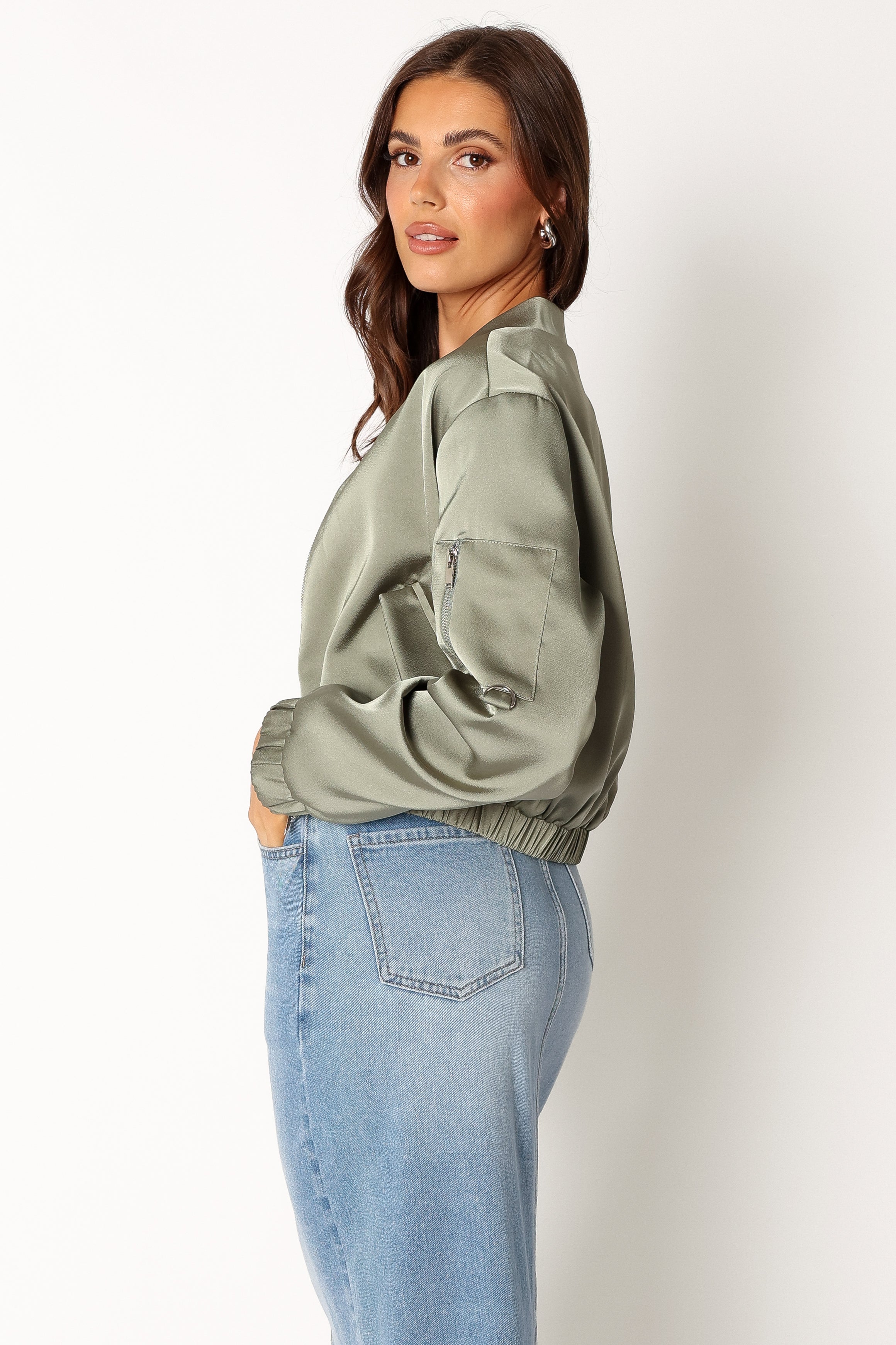 Petal and Pup USA OUTERWEAR Kyra Bomber Jacket - Sage