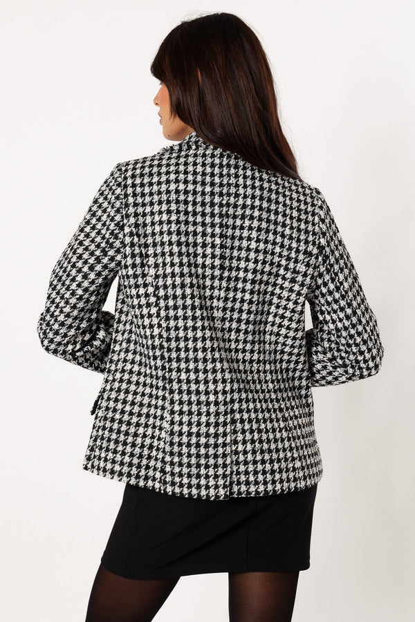 Petal and Pup USA OUTERWEAR Leighton Houndstooth Blazer - Cream