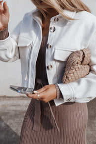 Petal and Pup USA OUTERWEAR Liliana Double Pocket Jacket - Cream