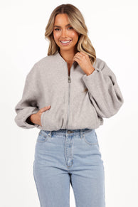 Petal and Pup USA OUTERWEAR Liv Zip Front Jacket - Grey (Hold for Rack)