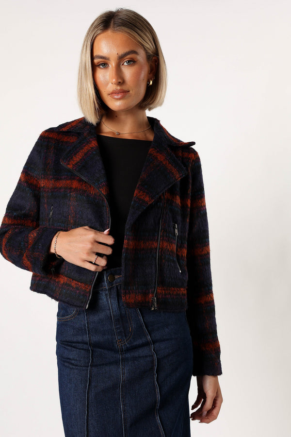 Petal and Pup USA OUTERWEAR Logan Plaid Jacket - Navy/Teal