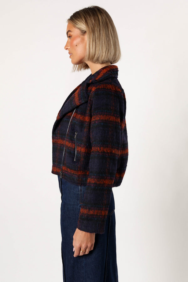 Petal and Pup USA OUTERWEAR Logan Plaid Jacket - Navy/Teal