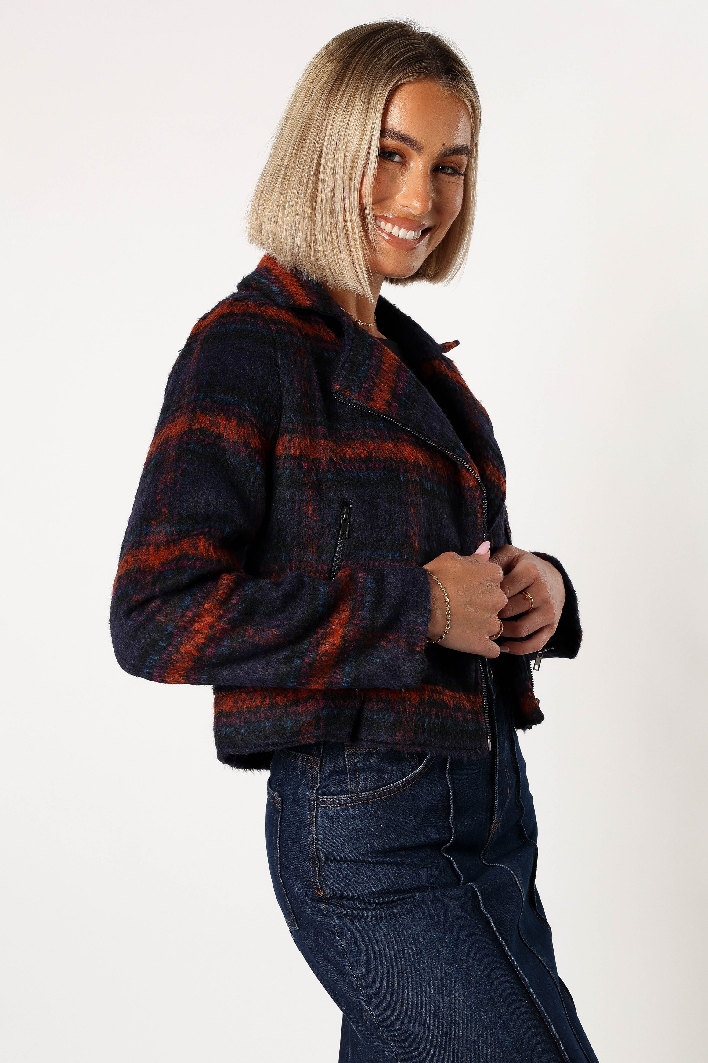 Logan Plaid Jacket - Navy/Teal | Petal & Pup USA