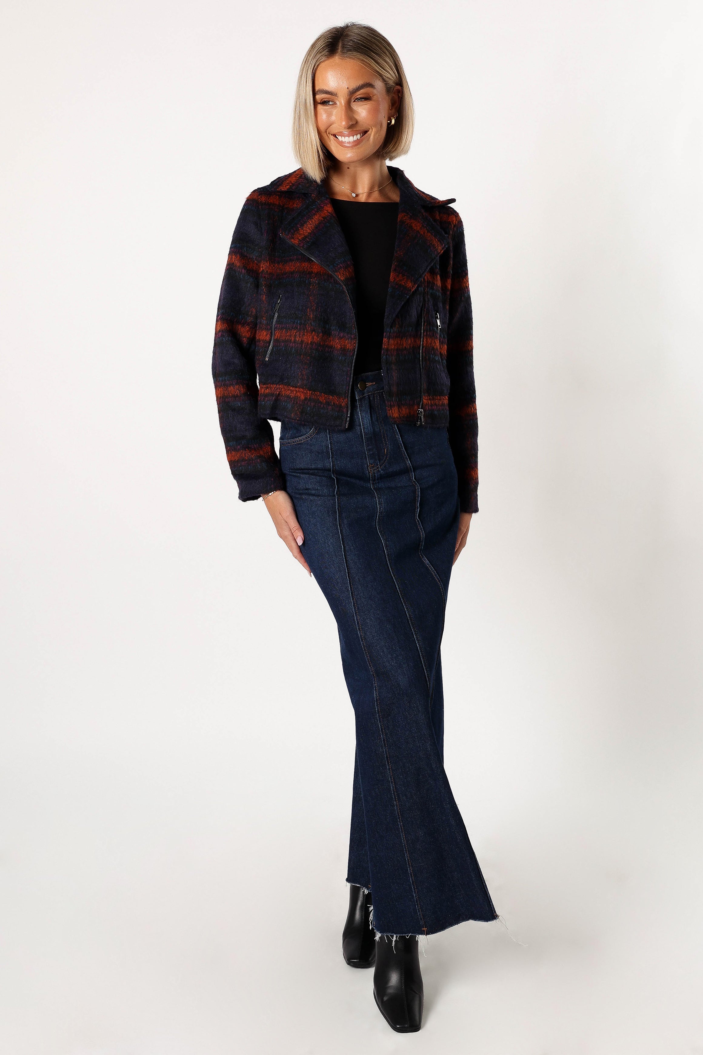 Logan Plaid Jacket - Navy/Teal | Petal & Pup USA