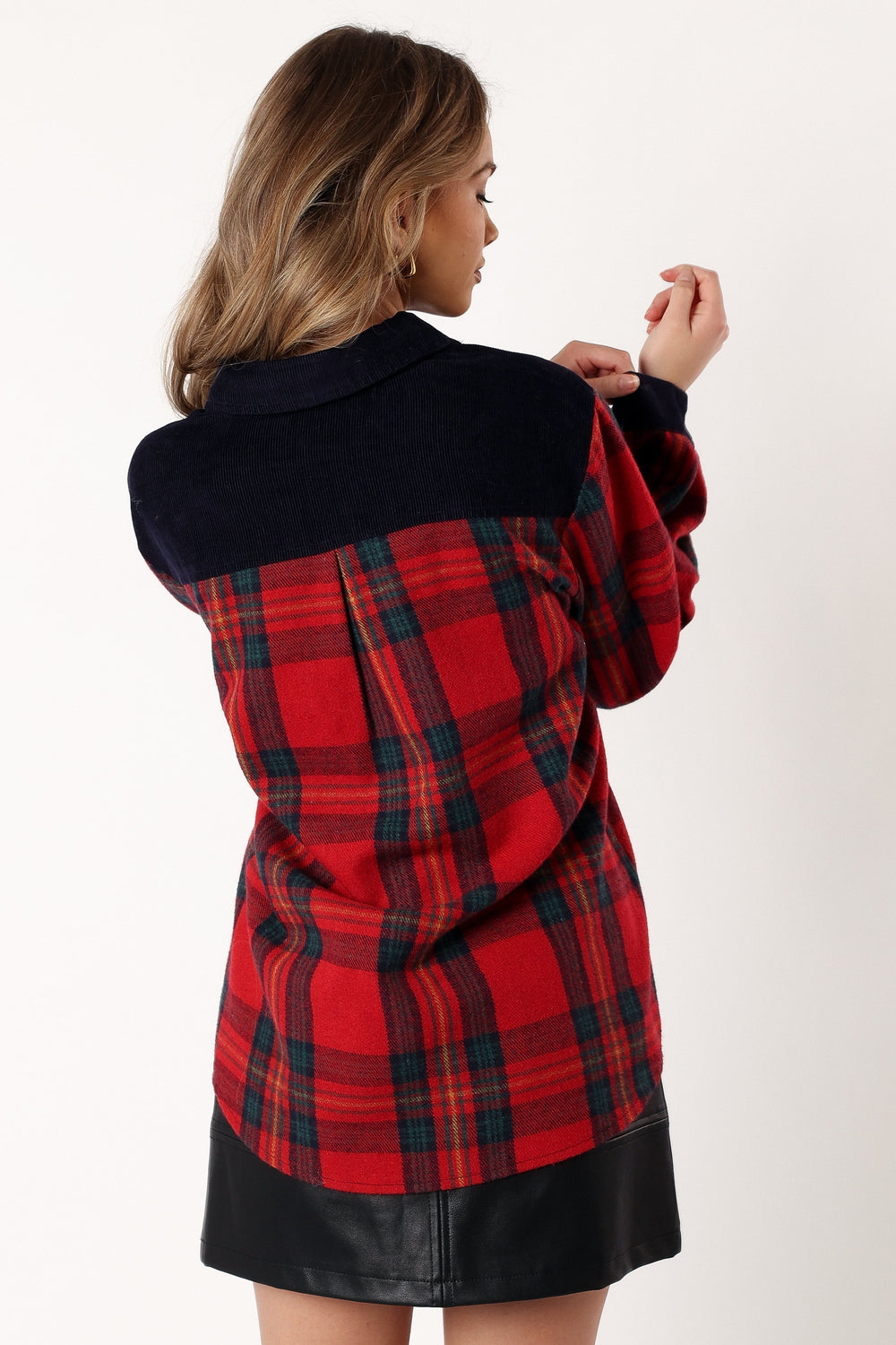Petal and Pup USA OUTERWEAR Lucille Plaid Shacket - Red/Navy