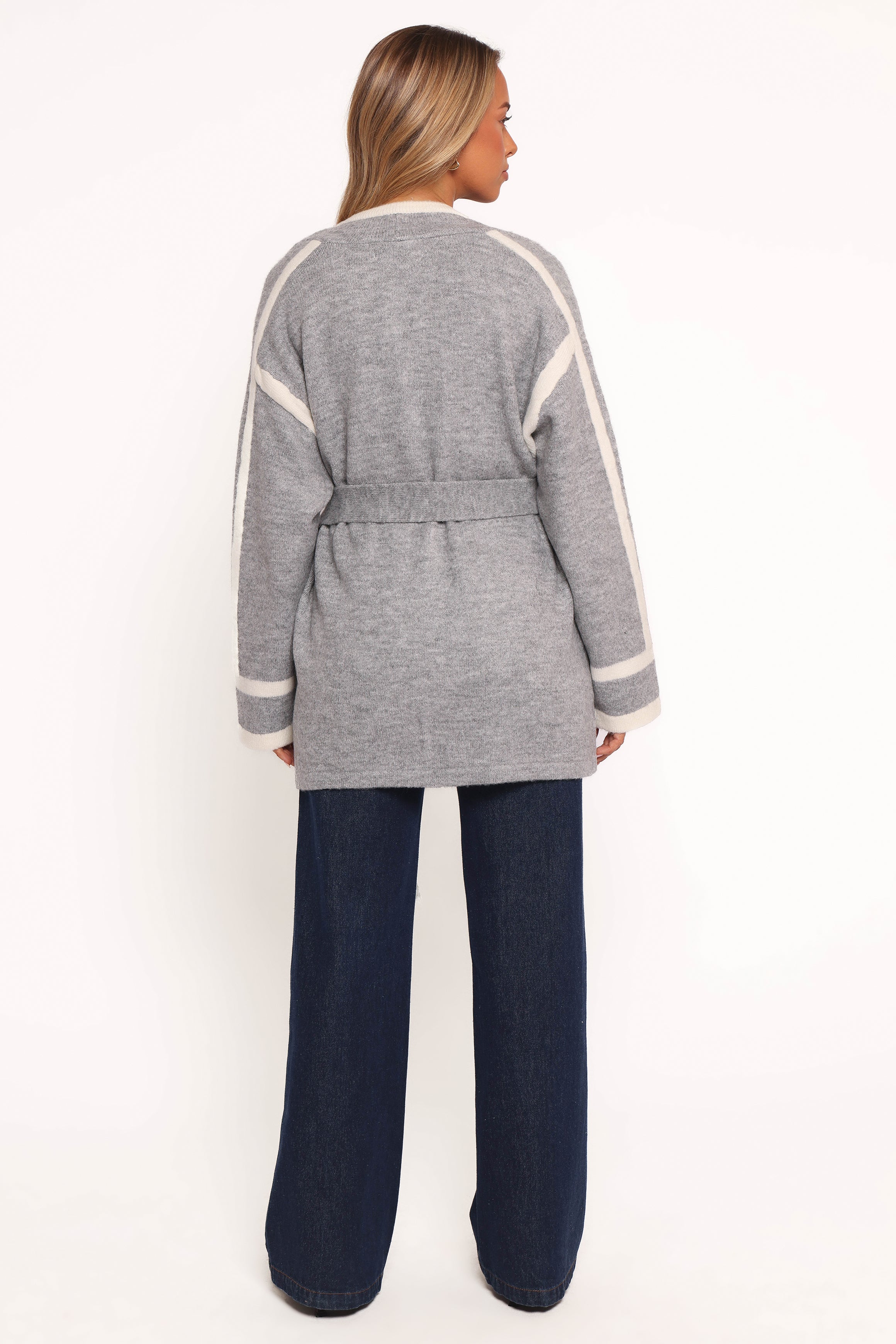 Petal and Pup USA OUTERWEAR Maloney Tie Front Coatigan - Grey