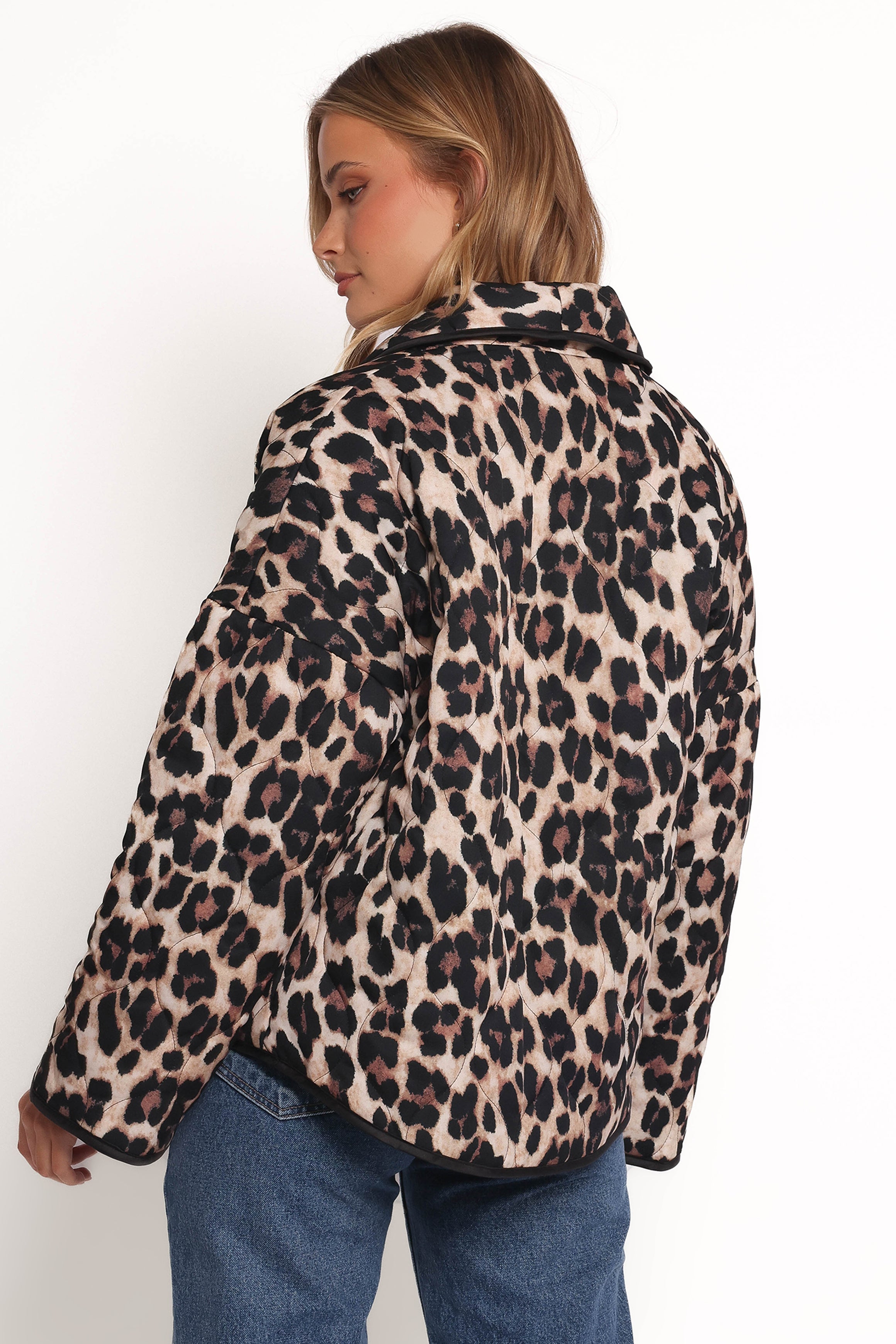 Petal and Pup USA OUTERWEAR Marcos Leopard Print Quilted Jacket - Leopard