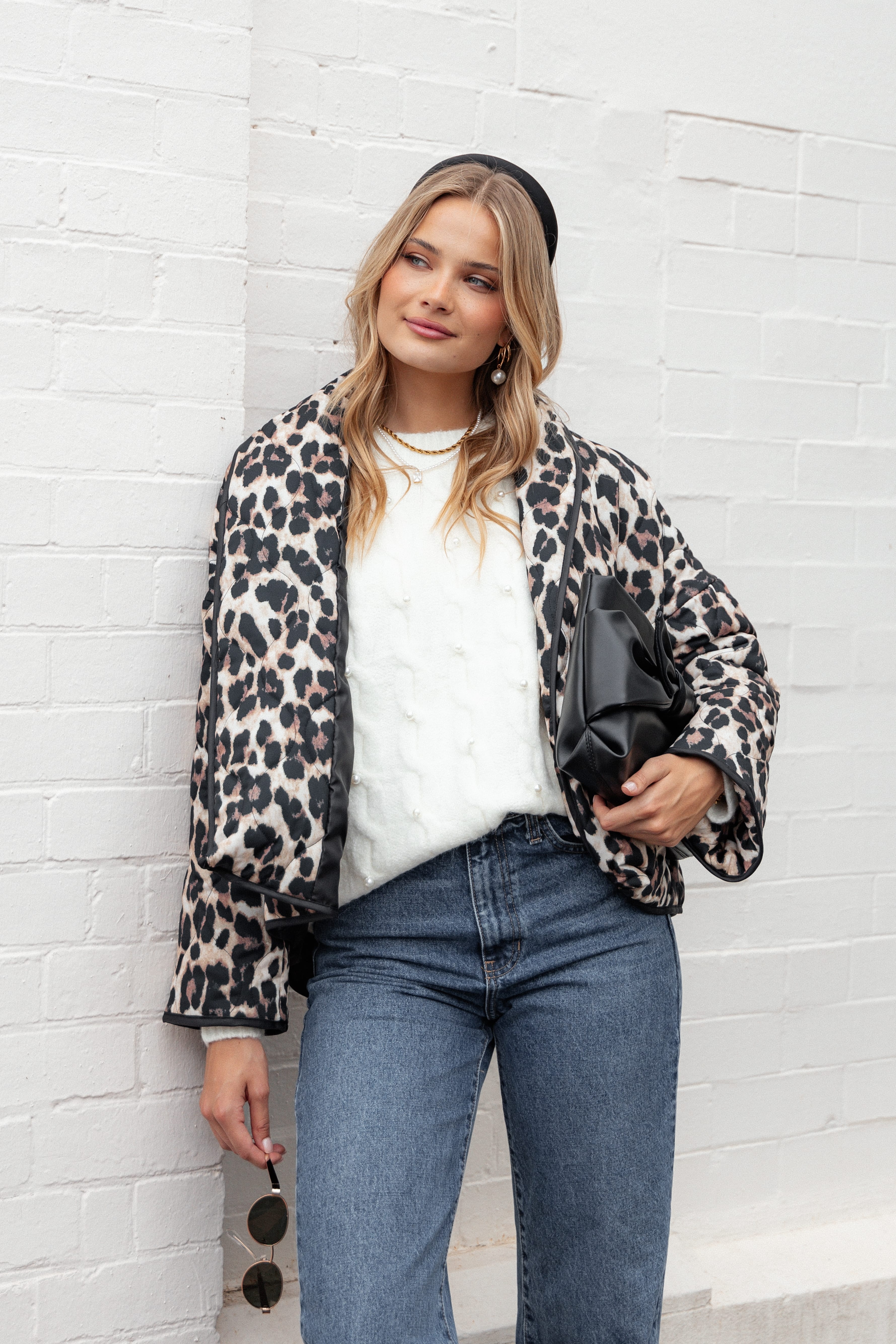 Marcos Leopard Print Quilted Jacket - Leopard | Petal & Pup USA