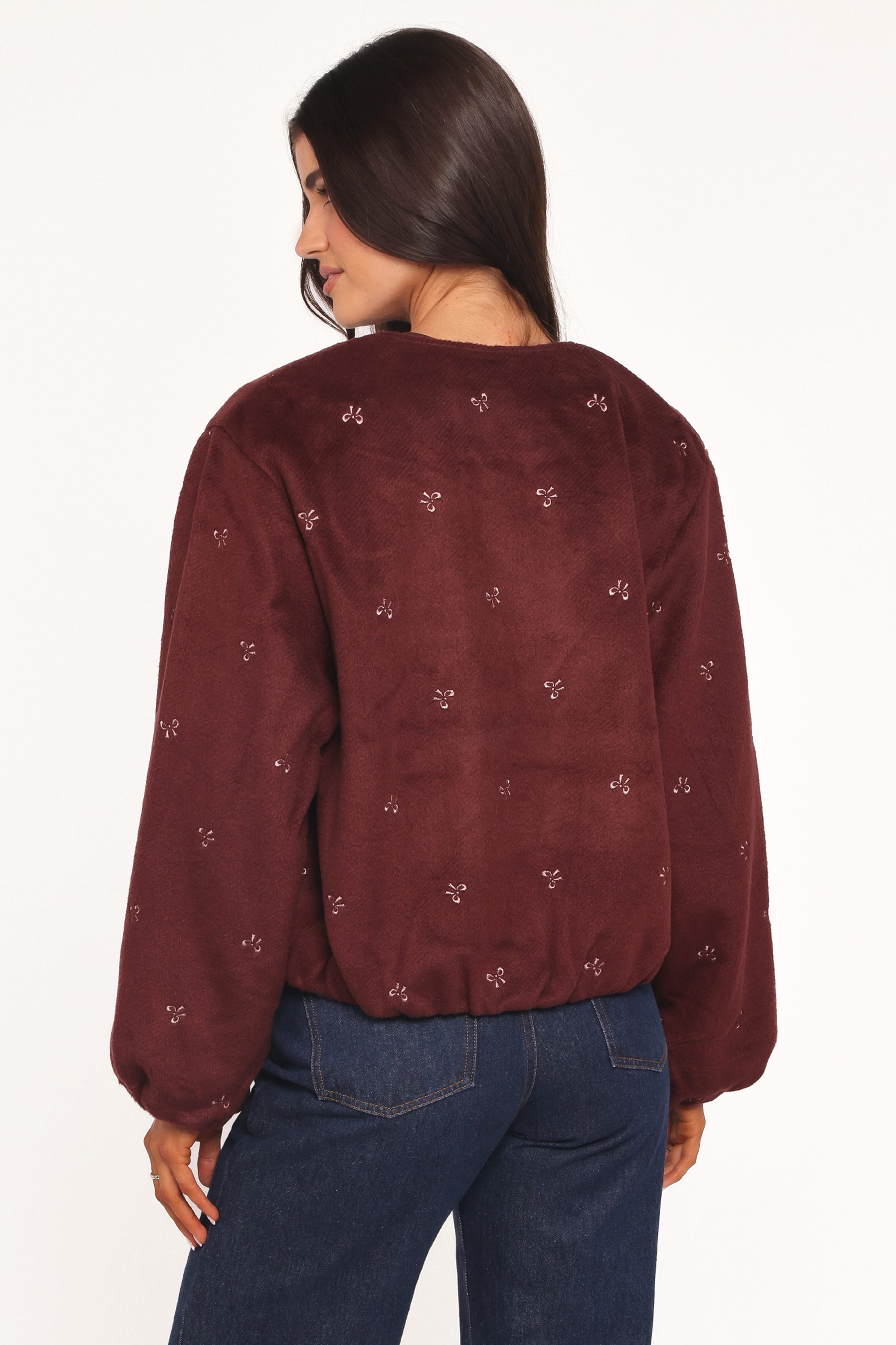 Petal and Pup USA OUTERWEAR Marla Cropped Bomber - Cherry