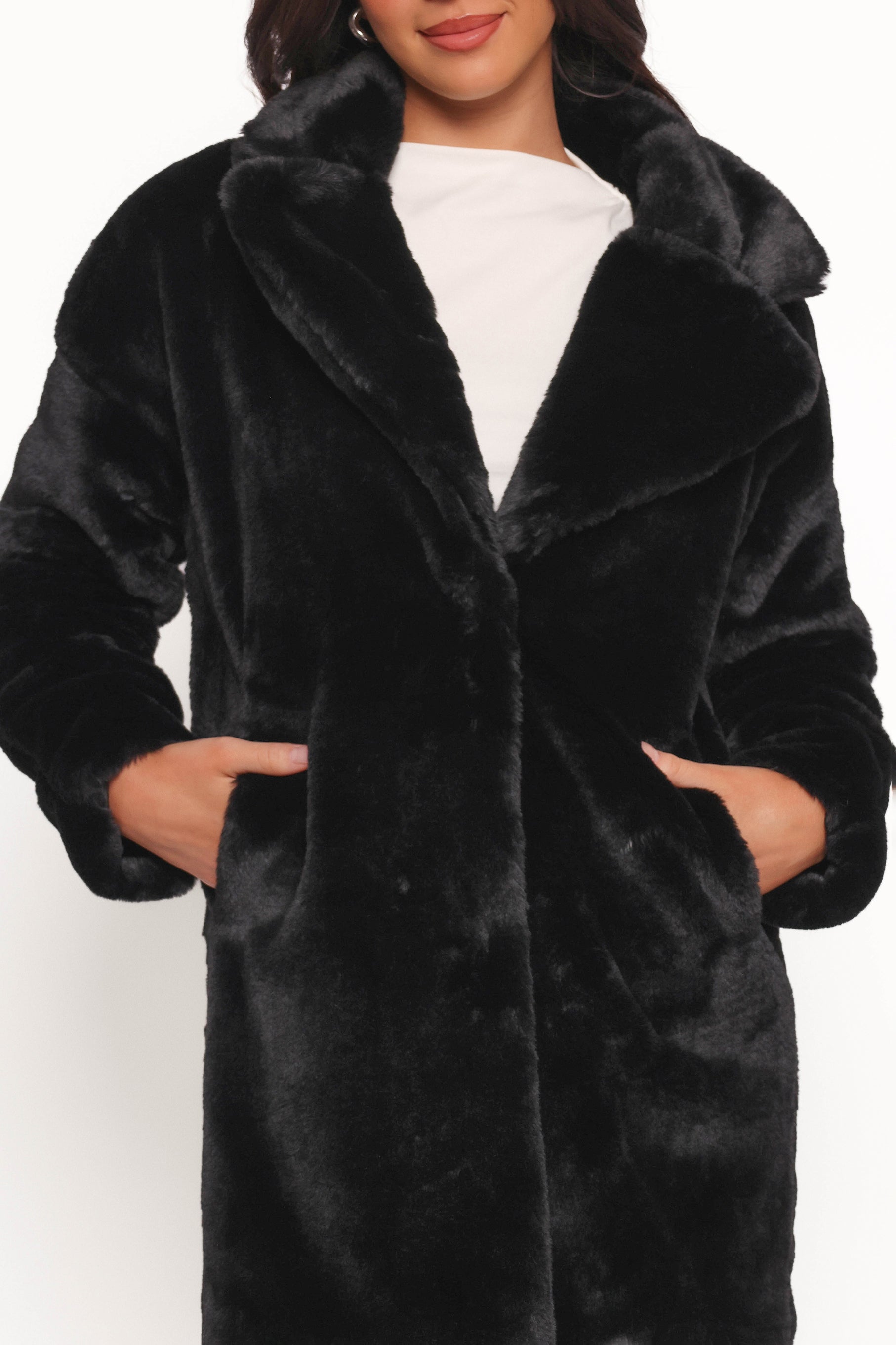 Petal and Pup USA OUTERWEAR Meeka Faux Fur Jacket - Black