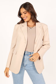 Petal and Pup USA Outerwear Myla Single Button Blazer - Cream