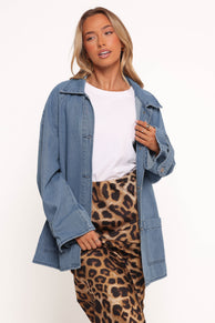 Petal and Pup USA OUTERWEAR Novan Oversized Shacket - Denim