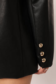Petal and Pup USA OUTERWEAR Octavia Faux Leather Blazer - Black